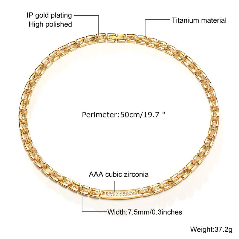 Stainless Steel Magnetic Necklace for Men Women Gold Color Jewelry Trinket Bio Ladies Choker Charm Necklacese