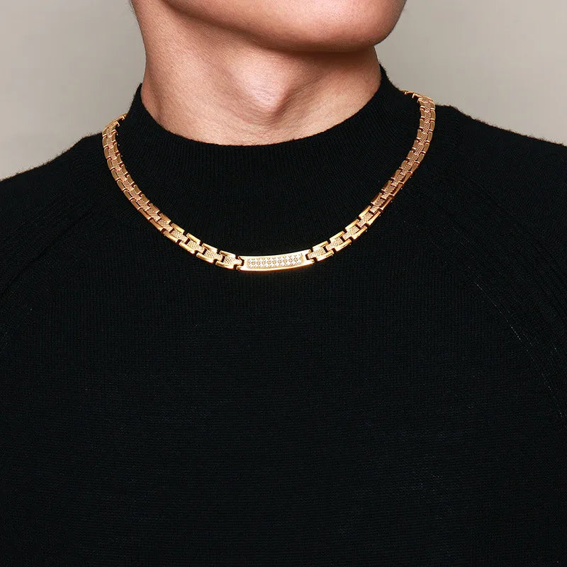 Stainless Steel Magnetic Necklace for Men Women Gold Color Jewelry Trinket Bio Ladies Choker Charm Necklacese