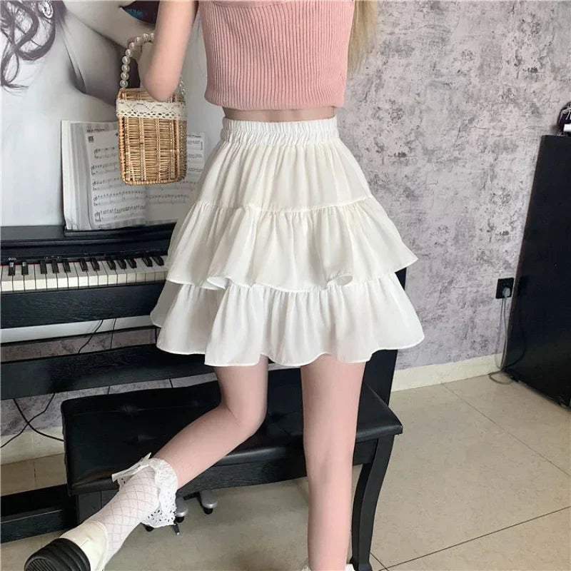 Pleated A-line Skirt