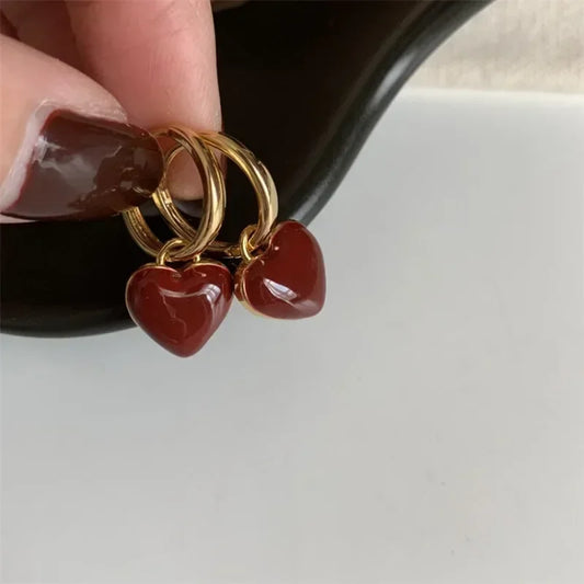 Heartfelt Crimson Earrings