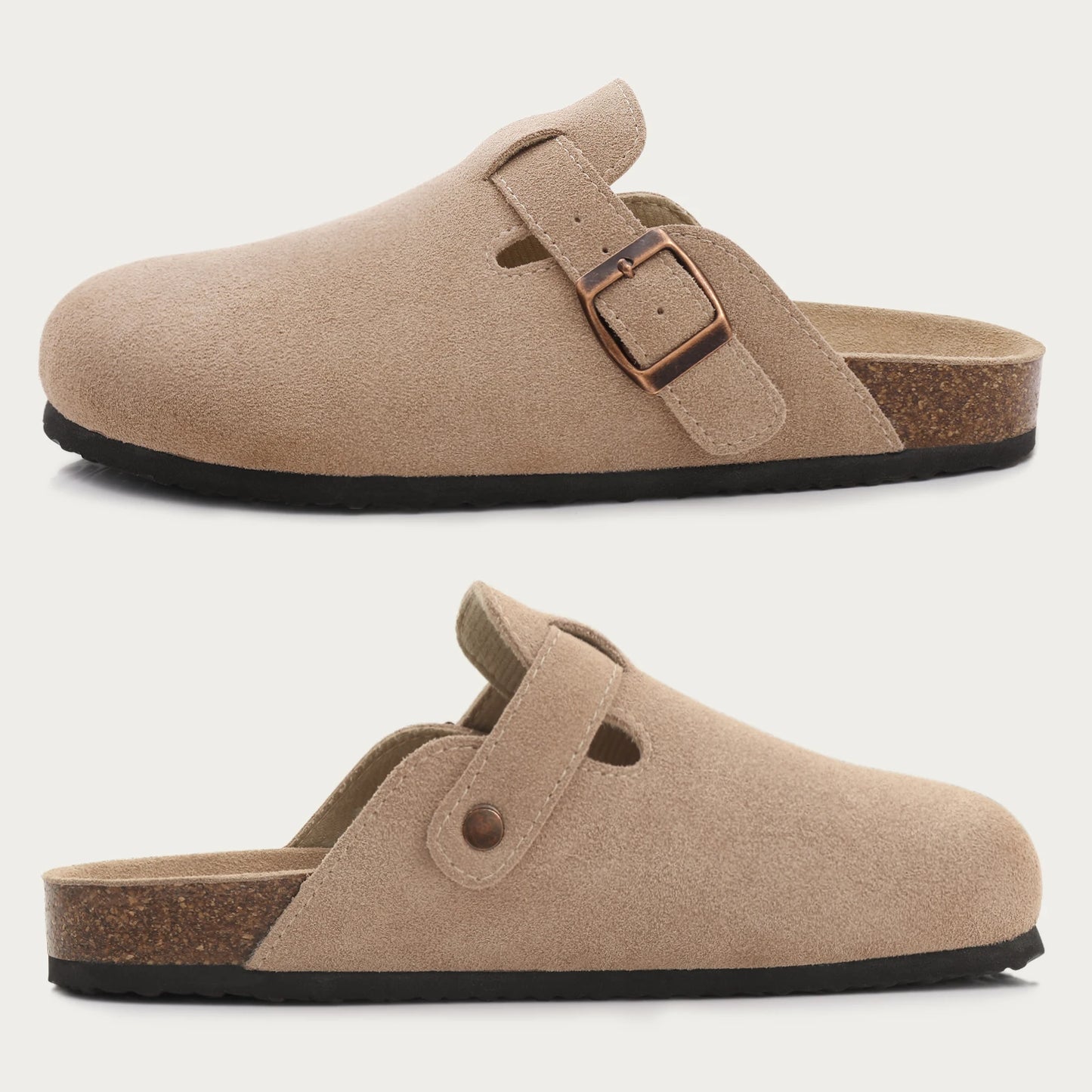 Comwarm Cork Footbed Clogs For Women