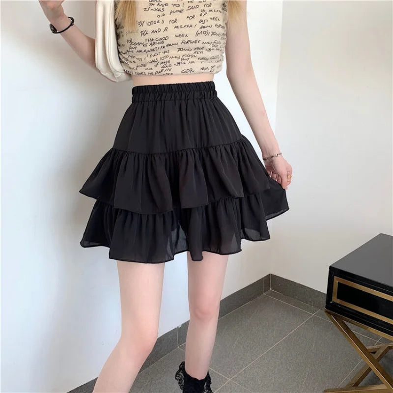 Pleated A-line Skirt