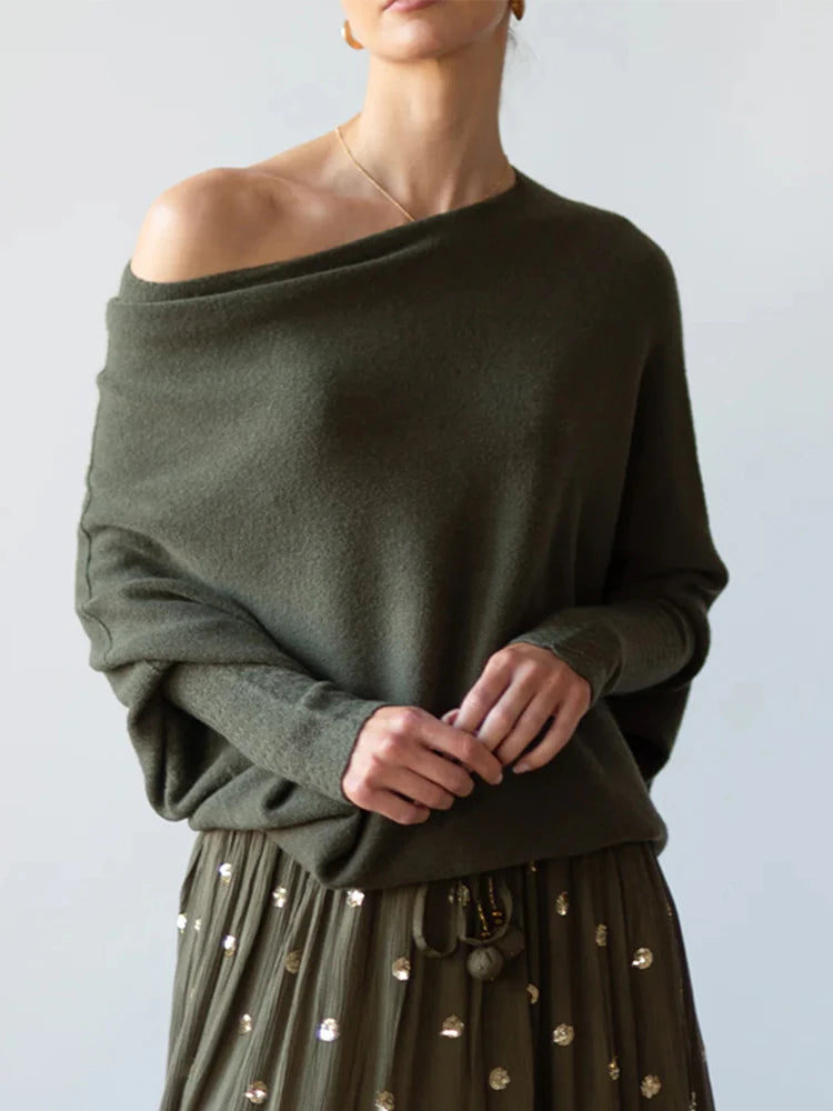 Cozy Elegance Off-Shoulder Sweater