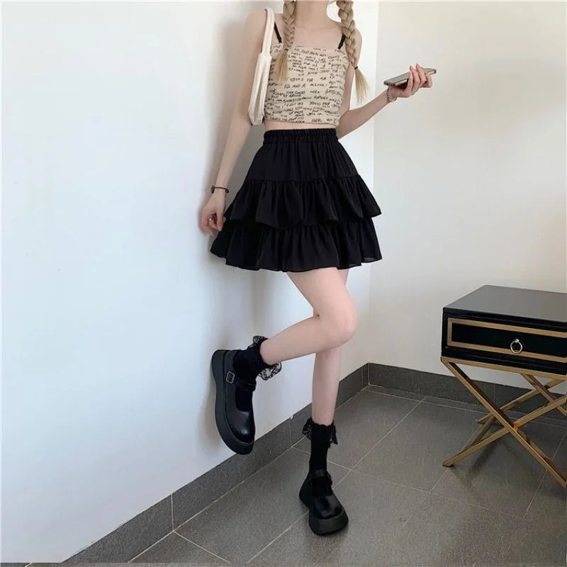 Pleated A-line Skirt